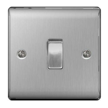 LIGHT SWITCH 1G 2WAY BRUSHED STEEL