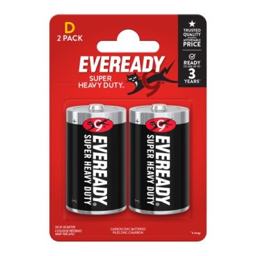 Eveready – D Battery Zinc – 2 Pack
