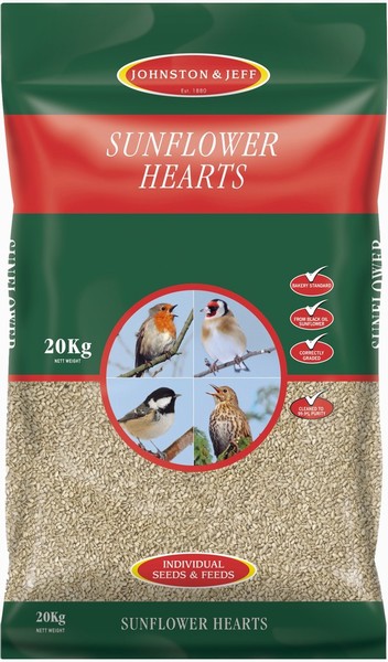 BIRD FEED SUNFLOWER HEARTS 20KG J&J