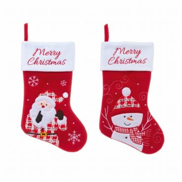 STOCKING RED & WHITE 45CM
