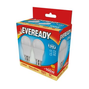 Eveready – GLS Opal Warm White Bulb 2Pack – 100W BC