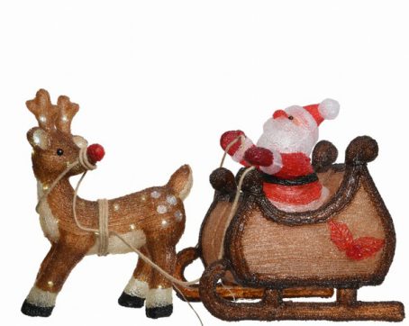 Kaemingk - LED Acrylic Santa with Sled