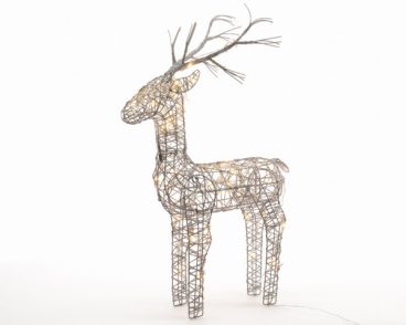 LED Outdoor Wicker Deer 83cm Warm White
