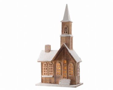LED Indoor Wooden Church 10 Light Warm White