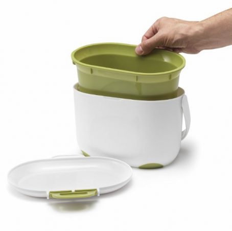 Addis - Kitchen Compost Caddy 2.5L - White/Green - Image 2