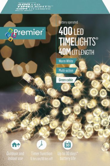Premier – 400 LED Battery TimeLights Warm 40M