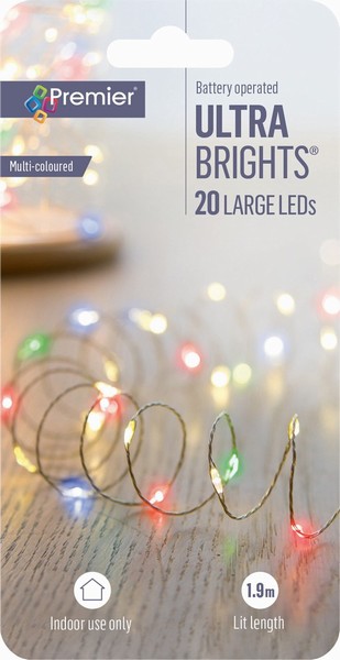 Premier – 20 LED Battery Ultra Brights Multi 1.9M