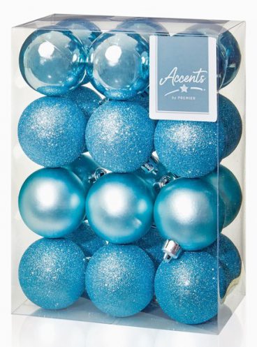Premier – Baubles Assorted Blue Pack of 24