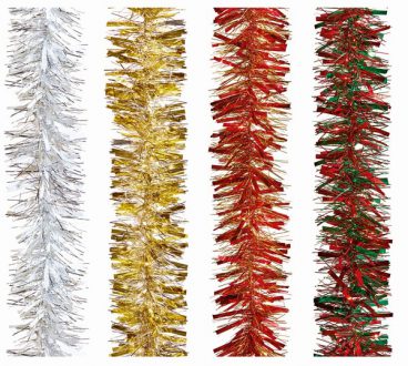Premier – Tinsel Silver/Gold/Red/Green Assorted 2M