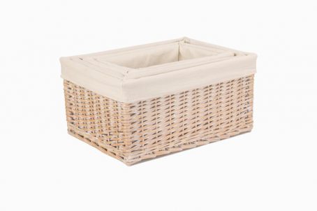 WHITE WILLOW STORAGE BASKET LINED* - Image 3