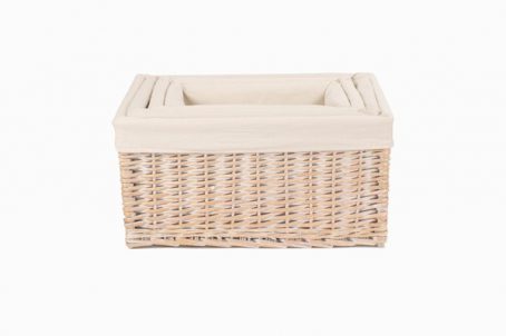 WHITE WILLOW STORAGE BASKET LINED* - Image 4