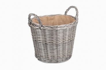 Log Basket – Lined Wicker Large