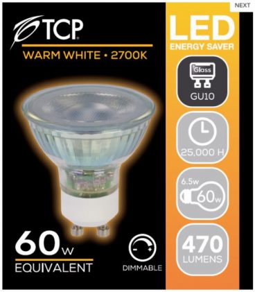 TCP – GU10 Bulb Warm Warm Dimmable – 60W