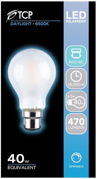 TCP – GLS Opal Bulb Daylight Dimmable – 40W BC/B22