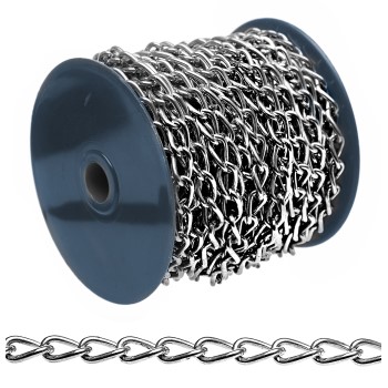 CHAIN TWISTED 2.4MM STEEL NICKEL PLATED (PER METER)