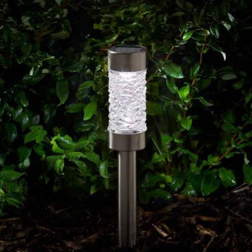 SOLAR LED STAKE LIGHT MONTANA S/S (3 FOR £16)