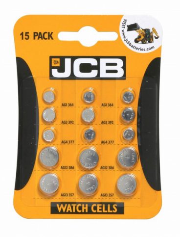JCB – Assorted Watch Batteries – 15 Pack