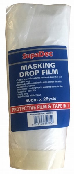 MASKING TAPE DROP FILM POLY ROLL 25M X 1.8M