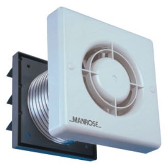 MANROSE EXTRACTOR FAN TIMER WITH DUCTINGXP100TB