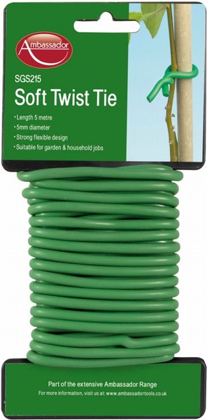 GARDEN WIRE SOFT TIE GREEN 5M