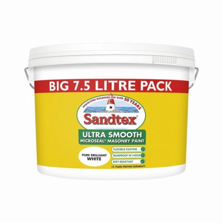 Sandtex Smooth Masonry Paint - Brilliant White 7.5L