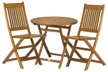 York Folding Bistro Set 2 Chairs 1 Table