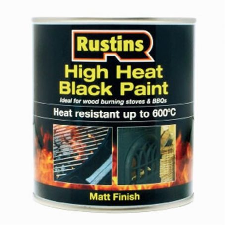 Rustins - High Heat Matt Black Paint 250ml