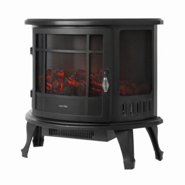 Bath 1.8KW Log Effect Curved Fire Stove in Black