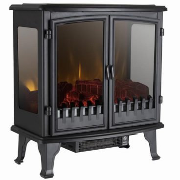 Carlisle 1.8KW 2-Door Electric Stove with Panoramic Window in Bl