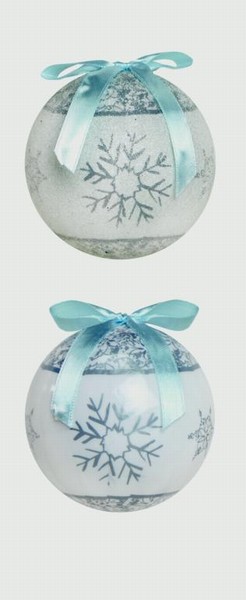 Premier – Bauble Assorted Snowflake Design Silver 75mm (6 FOR £9