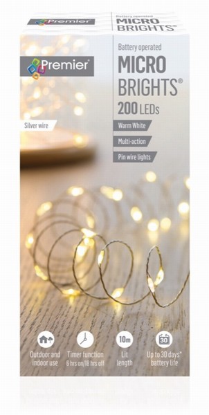 Premier – 200 LED Battery Microbrights Warm 10M