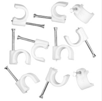 CABLE CLIPS ROUND 10MM WHITE PK215