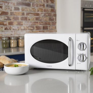 Tower – White S/S Manual Microwave – 800W 20L