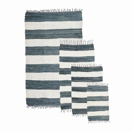 MULTI RUG COTTON GREY STRIPE 66X125CM