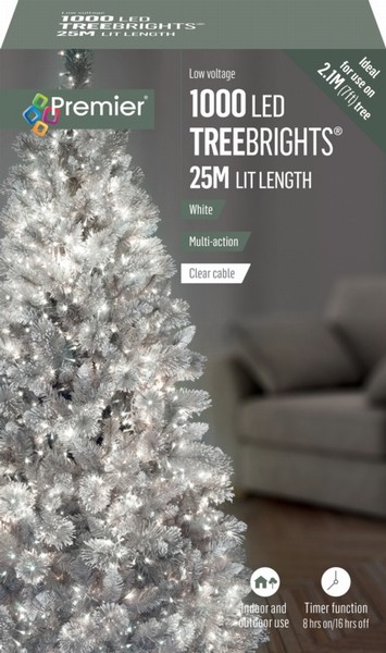 Premier – 1000 LED TreeBrights White 25M (Clear Cable)