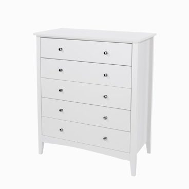 COMO WHITE 5 DRAWER CHEST