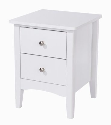 COMO WHITE 2 DRAWER BEDSIDE PETITE