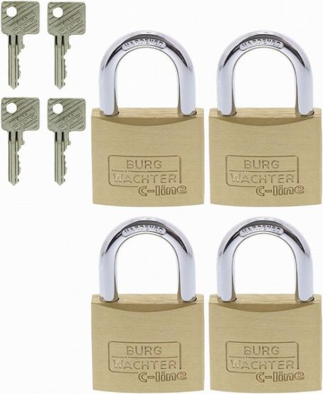 PADLOCK BURG BRASS 40MM PK4 - Image 2