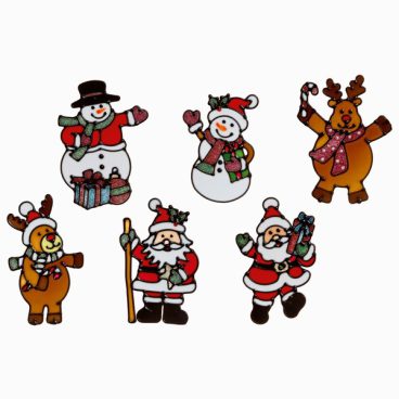 XMAS WINDOW STICKER COLOURFUL 15X10CM