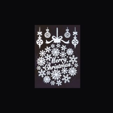 XMAS WINDOW STICKERS MERRY SNOWFLAKE