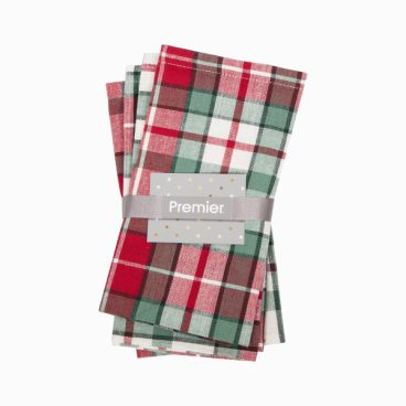 XMAS NAPKINS TARTAN PK4