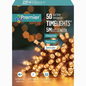 Premier – 50 LED Battery TimeLights Blue 5M