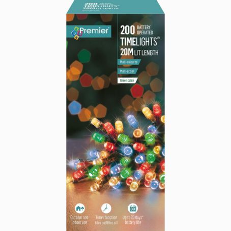 Premier - 200 LED Battery TimeLights Multi-Coloured 20M - Image 2