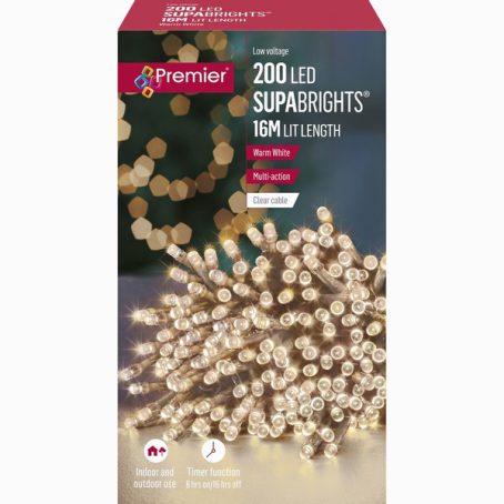 Premier - 200 LED SupaBrights Warm 28.7M (Clear Cable) - Image 2