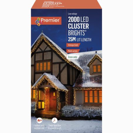 Premier - 2000 LED Cluster Lights Gold 25M - Image 2