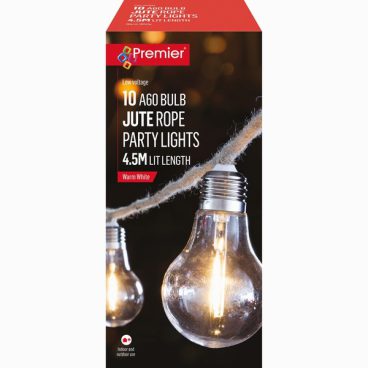 JUTE ROPE LIGHT 10 LED WARM