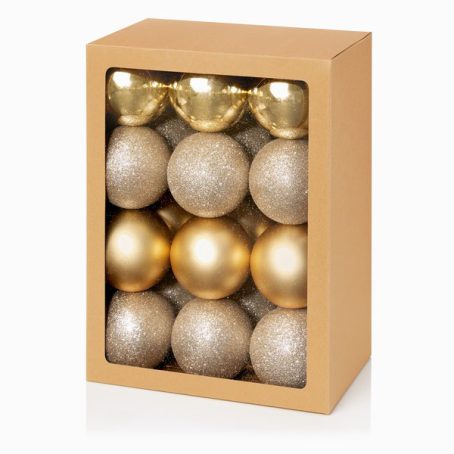 Premier - Baubles Assorted Champagne Gold Pack of 24 - Image 2