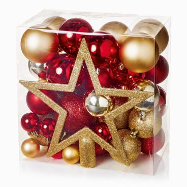 BAUBLES COMPLETE PACK RED GOLD BOX 50PCS