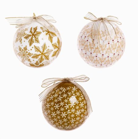 Premier - Bauble Assorted Snowflake Design Gold 75mm (6 FOR £9) - Image 2