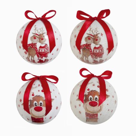 Premier - Baubles Assorted Reindeer Design 75mm (6 FOR £9) - Image 2